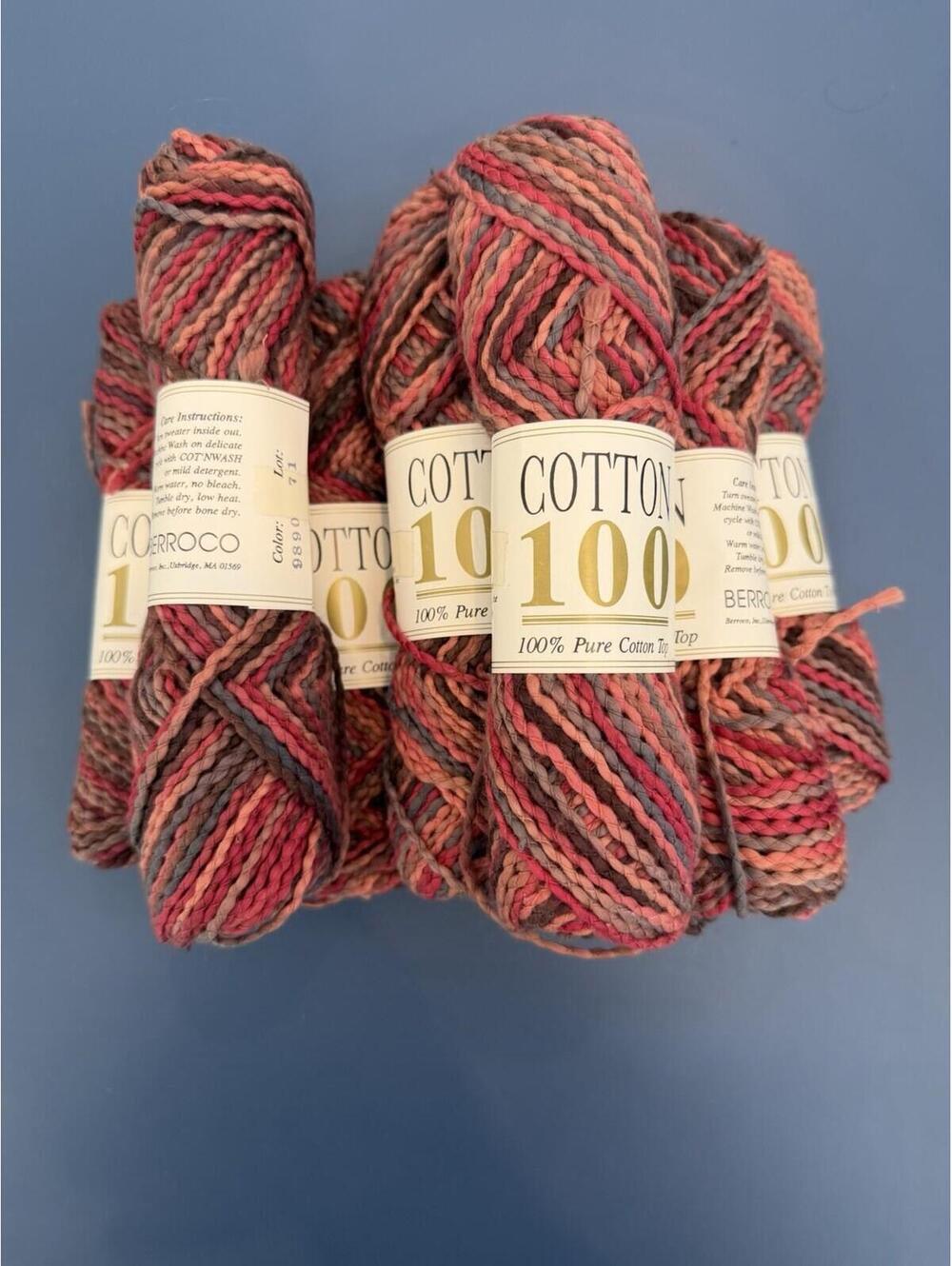 Berroco Cotton Top Rare Variegated Color 9890 Lot Of 8 Skeins Same Lot New